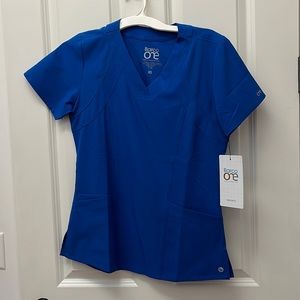 NWT barco one royal blue scrub top